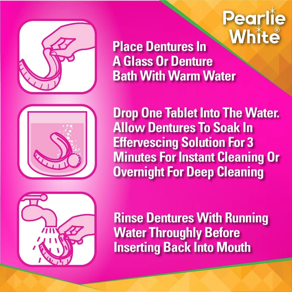 Pearlie White DentureClean Denture Cleansing Tablets