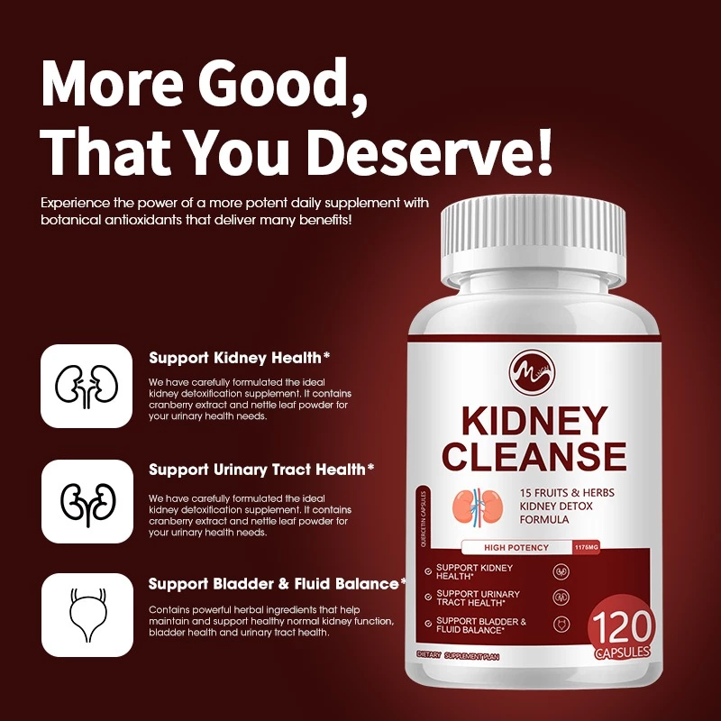 Minch Kidney Cleanse Pills Kidney Health Supplement Detox & Repair 15 in 1 Urinary Tract Health Support, Supports Bladder & Fluid Balance