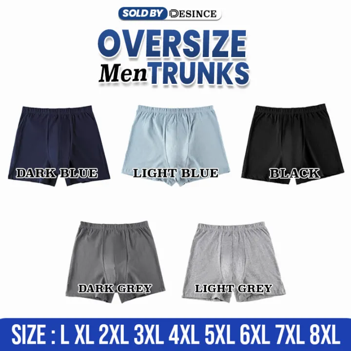 🇲🇾 DESINCE Men 100% Cotton Boxer Man Underwear Stretchable Loose Cut Oversize Trunk Comfort Fabric Seluar Dalam Lelaki Dewasa MP 254