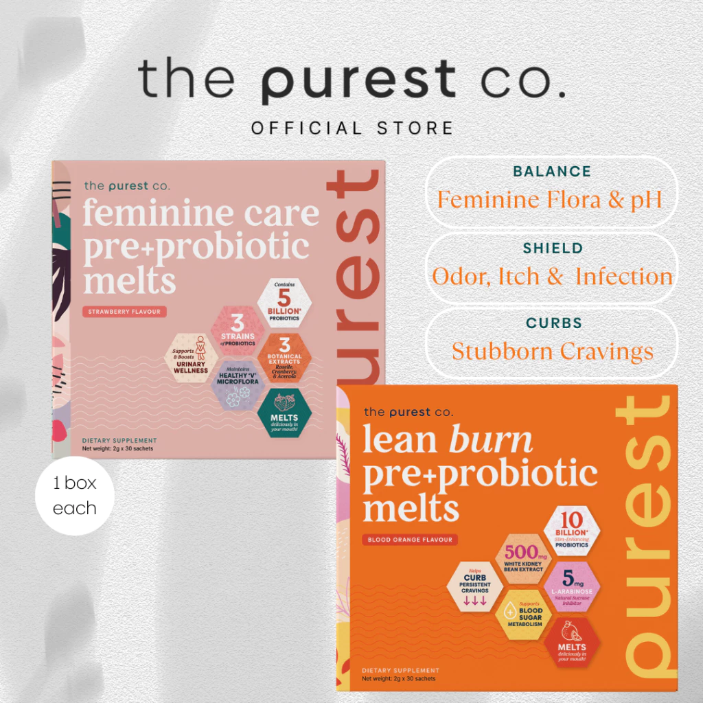 [Carb Control & Feminine Wellness] Purest Co Lean Burn Pre+Probiotic x Feminine Care Pre+Probiotic