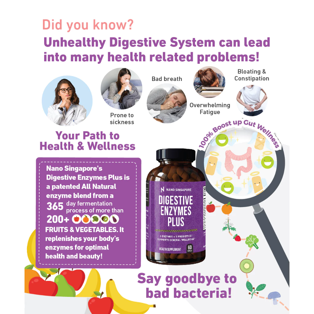 Nano Singapore Digestive Enzyme with Probiotic (60 Capsules)