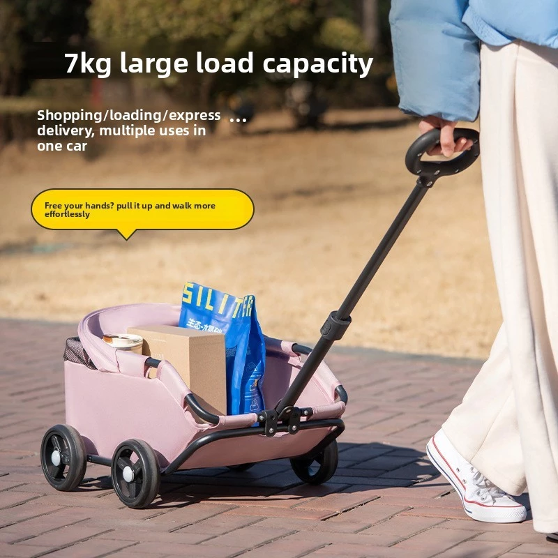 Small Pet Trolley Dog Cat Outdoor Small Dog Pet Cart Lightweight Foldable