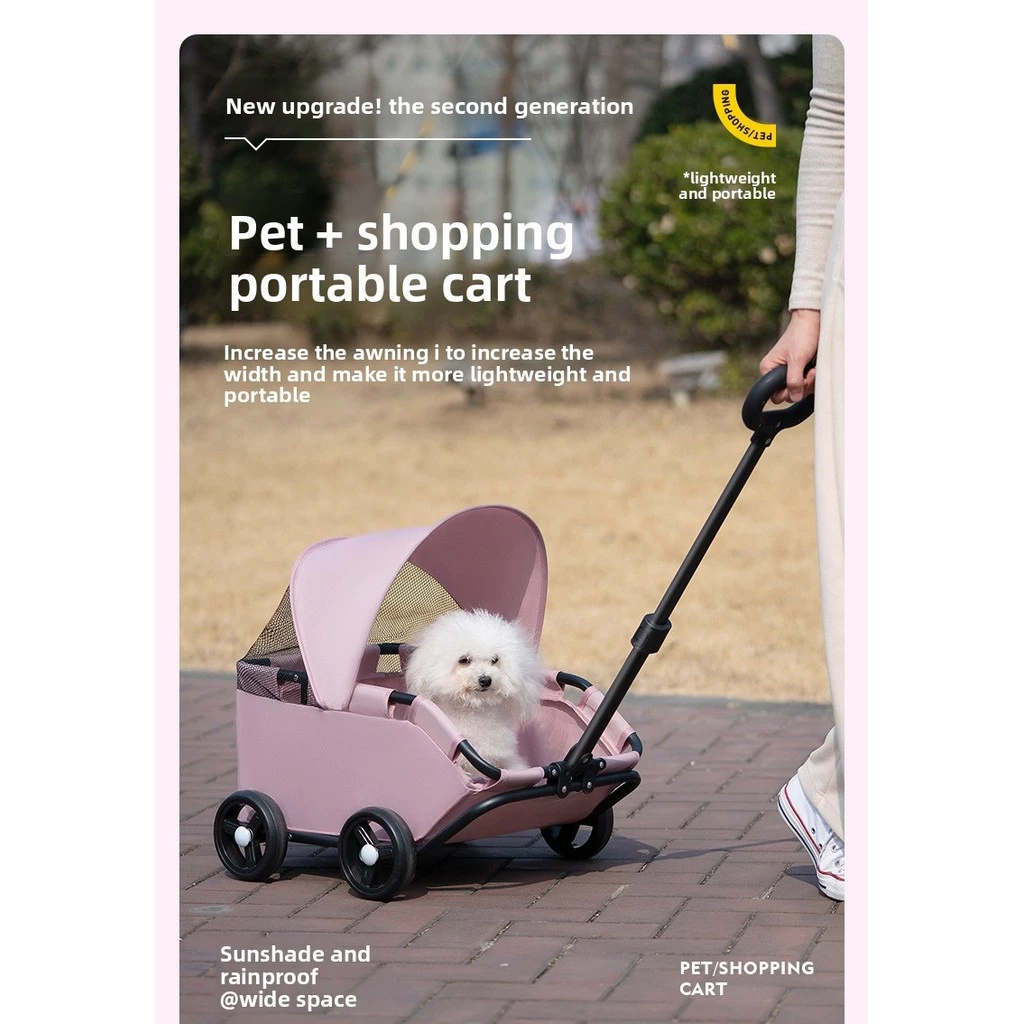 Small Pet Trolley Dog Cat Outdoor Small Dog Pet Cart Lightweight Foldable