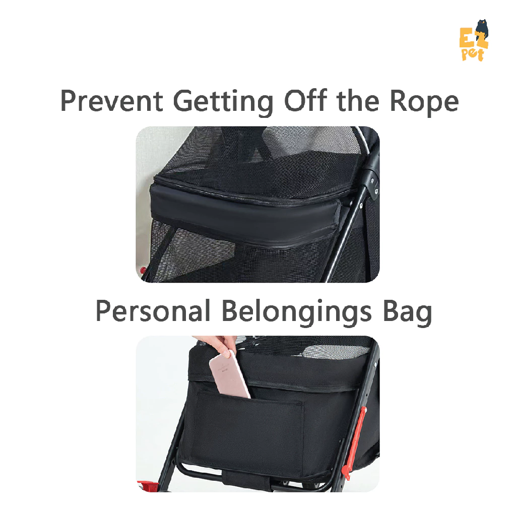 Pet Trolley Troli Kucing Foldable Pet Strollers Travel Pet Carrier Dog Bag Kucing