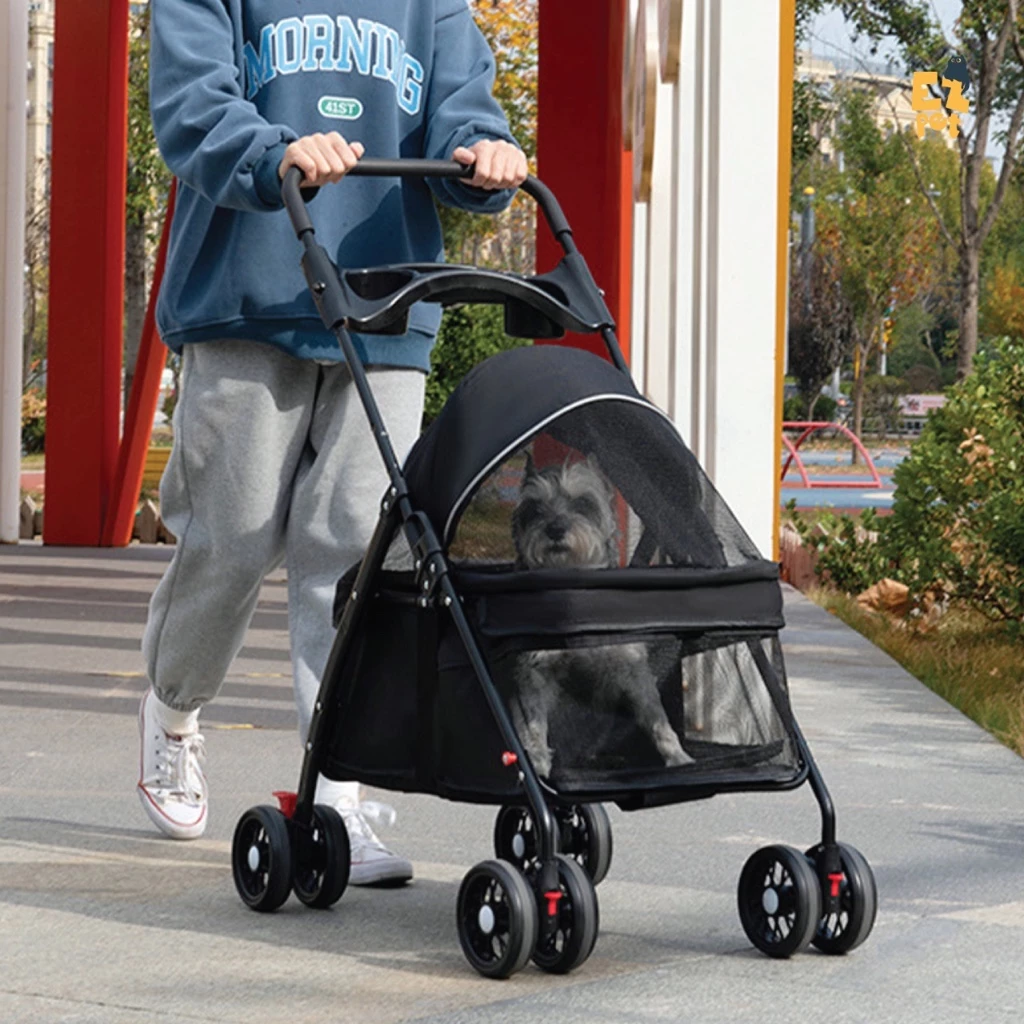 Pet Trolley Troli Kucing Foldable Pet Strollers Travel Pet Carrier Dog Bag Kucing