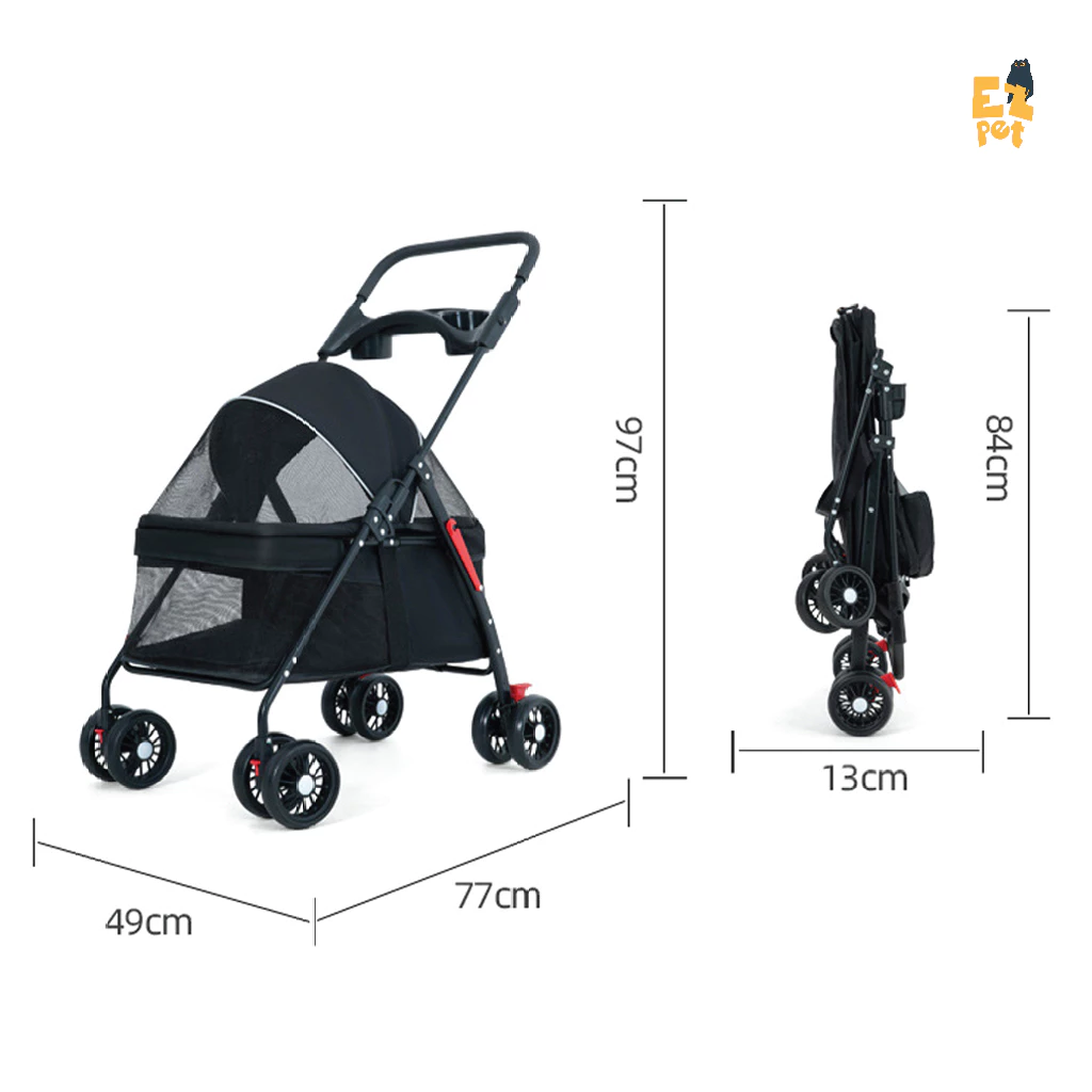 Pet Trolley Troli Kucing Foldable Pet Strollers Travel Pet Carrier Dog Bag Kucing