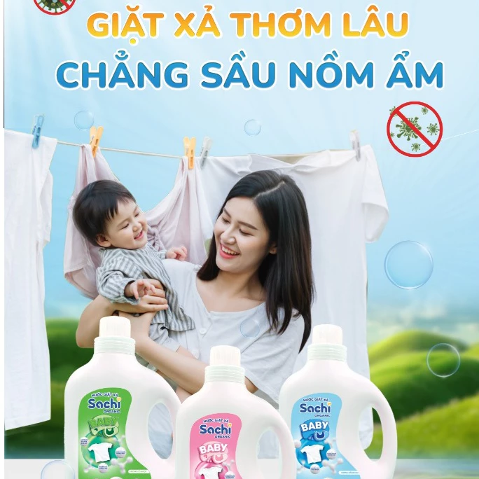Sachi Organic Baby Laundry Detergent Mild Fragrance, Cleans
