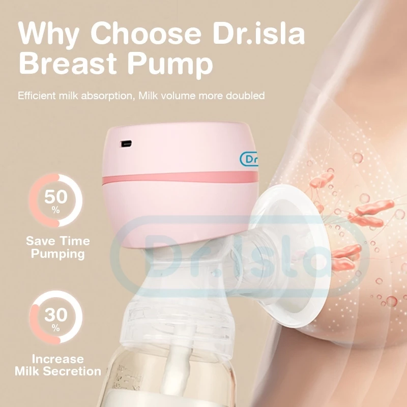 Dr.Isla Electric Breast Pump Handfree Portable Breast Pump Massager Painless Electric Pump Wireless Pam Susu