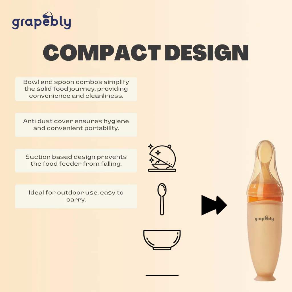 Grapebly Baby Silicone Food Feeder 120ml