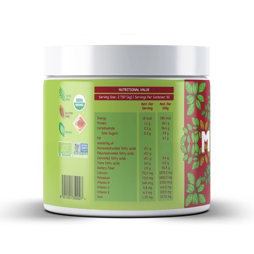 Organicule Moringa Powder [200g] | Improves Skin | Immunity & Anti-Inflammatory | 100% Authentic