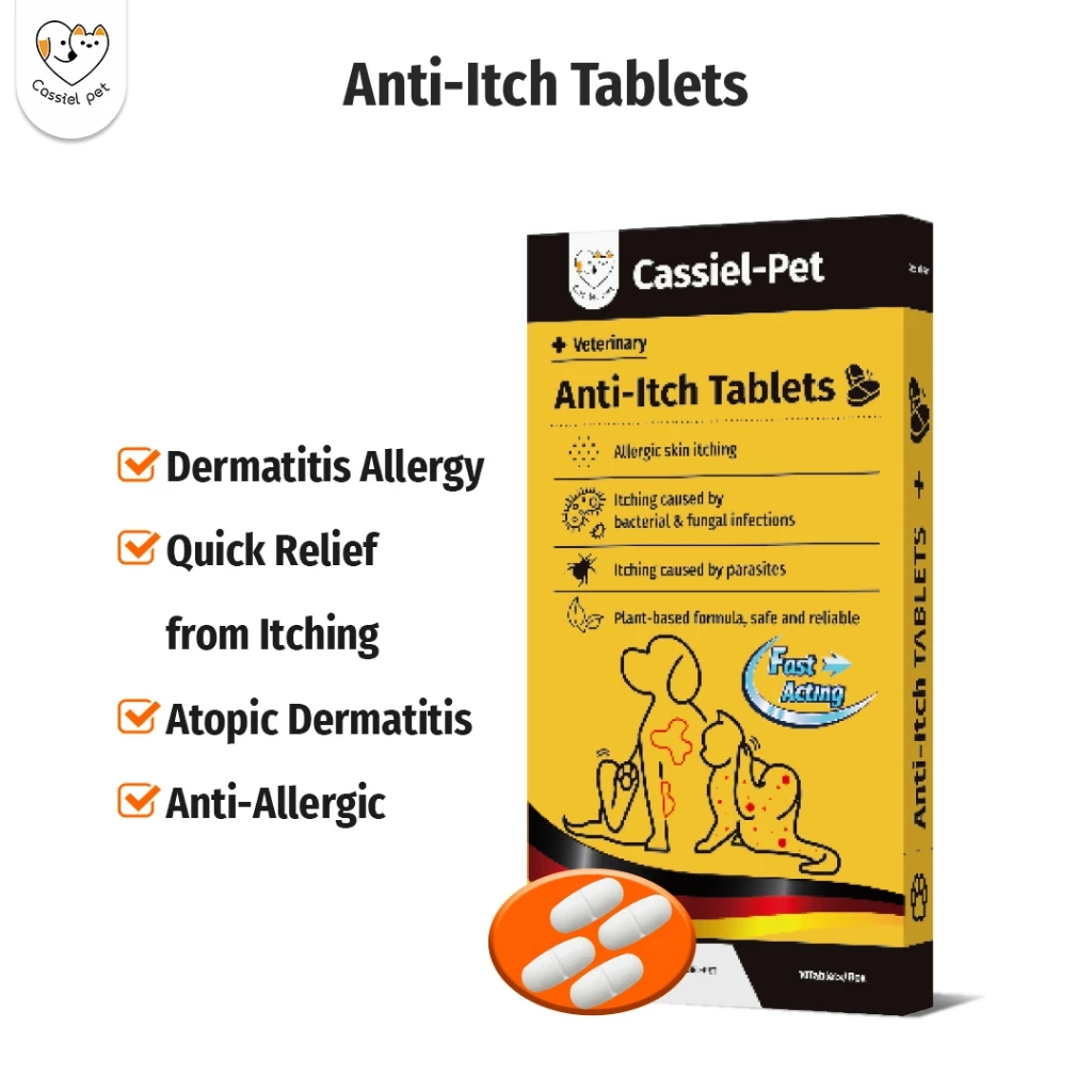Cassiel Pet Anti Itching Medicine Ubat Gatal Kucing Skin Allergy Eczema Inflammation Relief For Cat&Dog