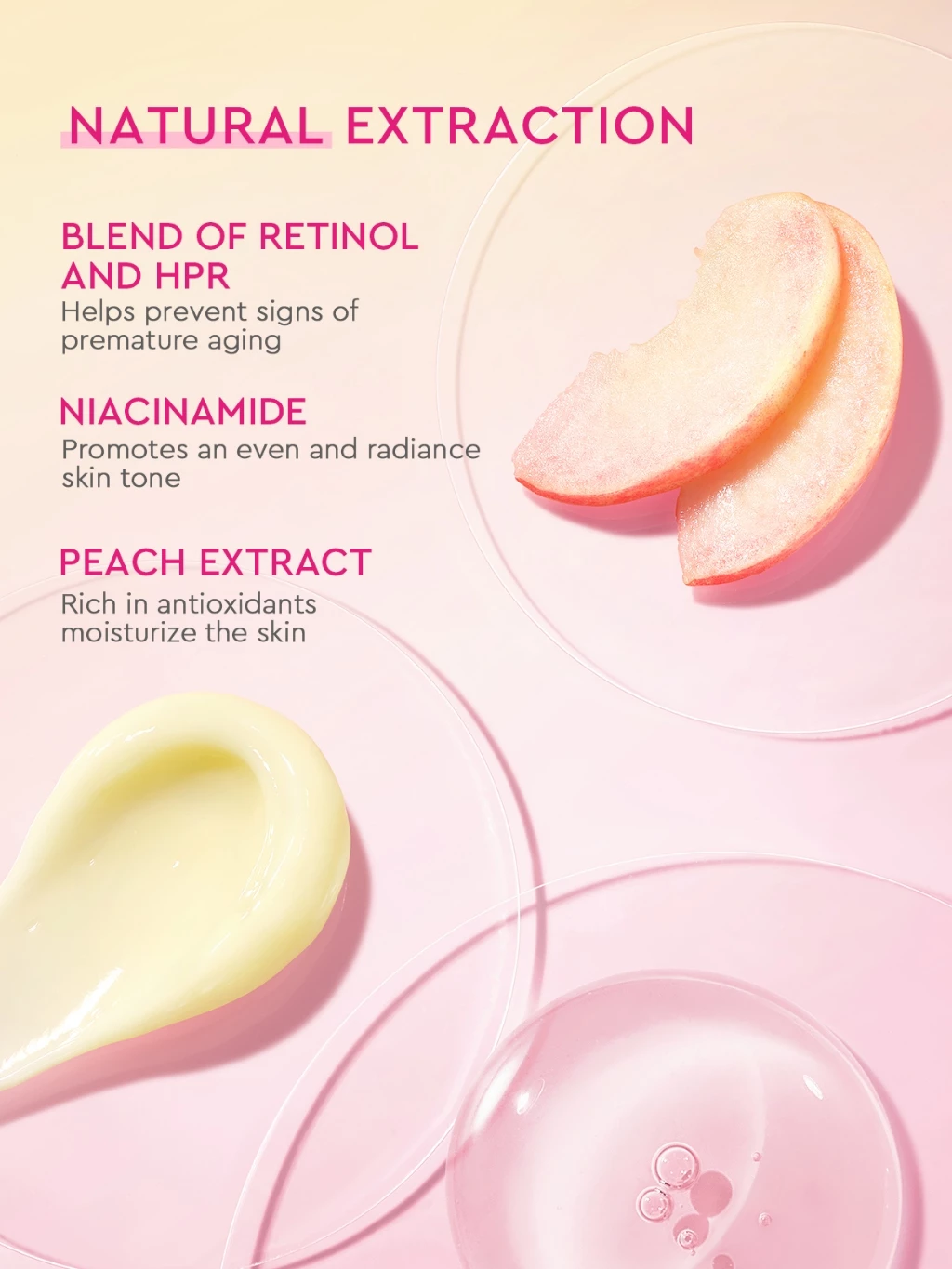 Glad2Glow Peach Retinol Moisturizer Smooth Acne Scar Prone Skin Day Night Face Cream Anti Aging Fine Lines Skincare