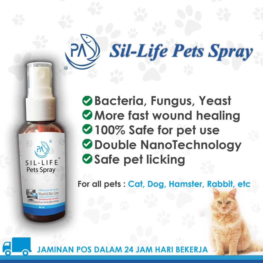 PA Sil-Life Pets Spray Refill (250ml) 50ppm cat dog rabbit sporo fungus wound kucing kurap luka gatal