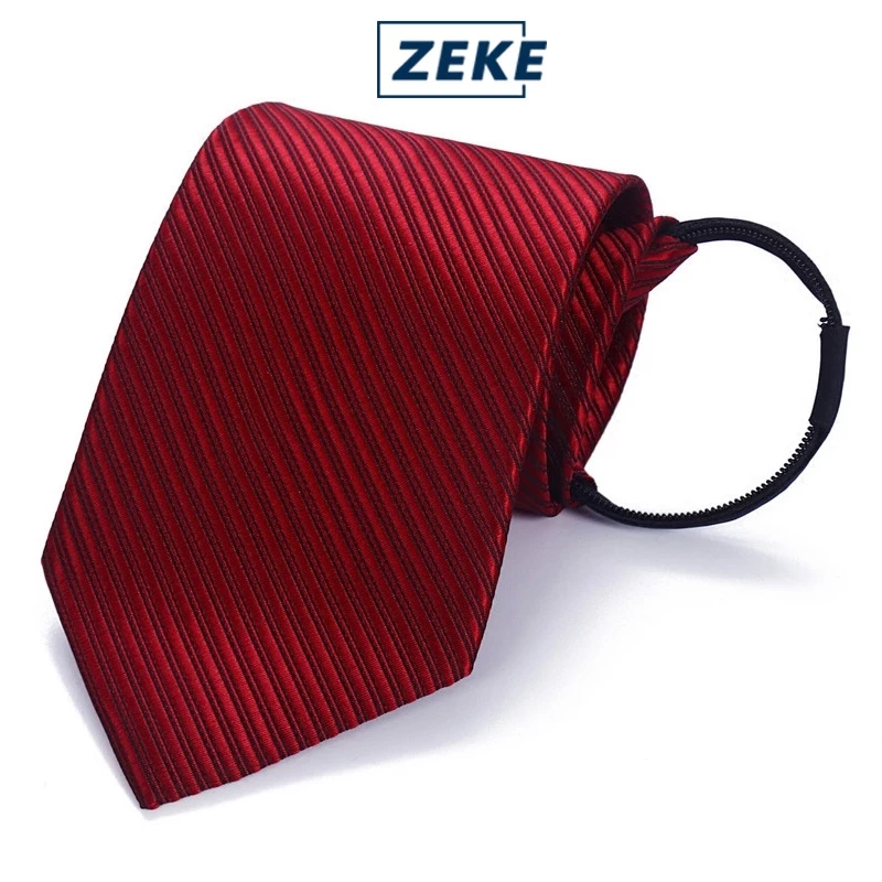 ZEKE Zip Tie | Formal Wear Tie | Graduation Wedding Striped Plain Neck Tie