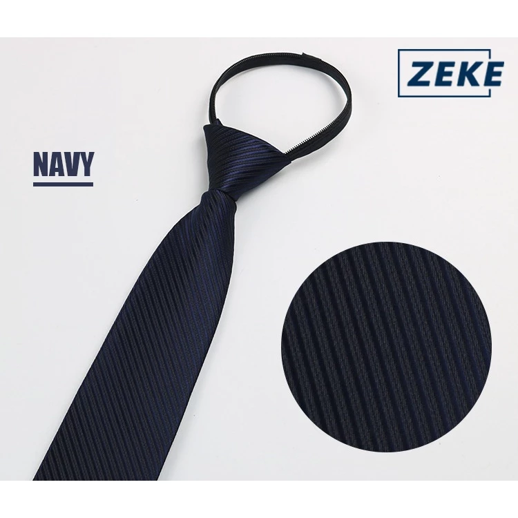 ZEKE Zip Tie | Formal Wear Tie | Graduation Wedding Striped Plain Neck Tie