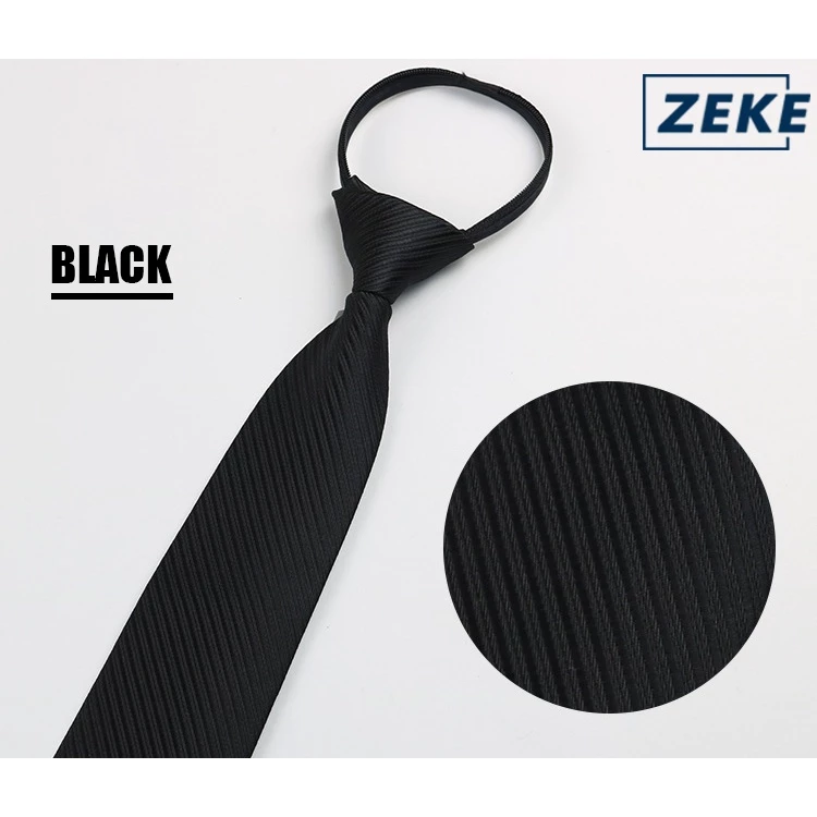ZEKE Zip Tie | Formal Wear Tie | Graduation Wedding Striped Plain Neck Tie