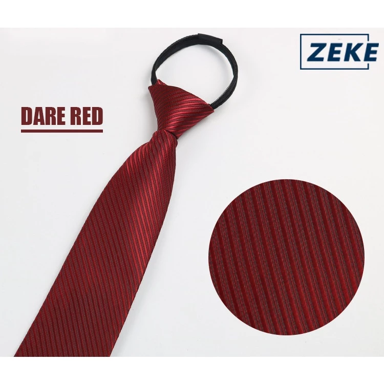 ZEKE Zip Tie | Formal Wear Tie | Graduation Wedding Striped Plain Neck Tie