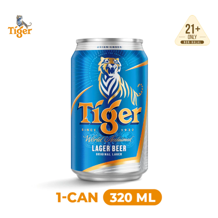 Tiger Lager Beer Can 5.0% Alcohol