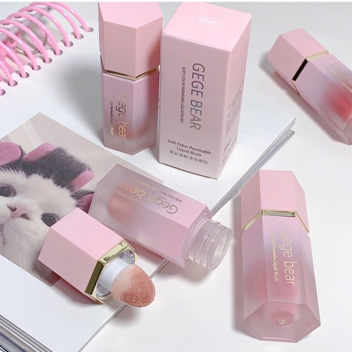 GECOMO Liquid Blush Cream 4 Colors Smooth Velvet Matte Pink Blusher