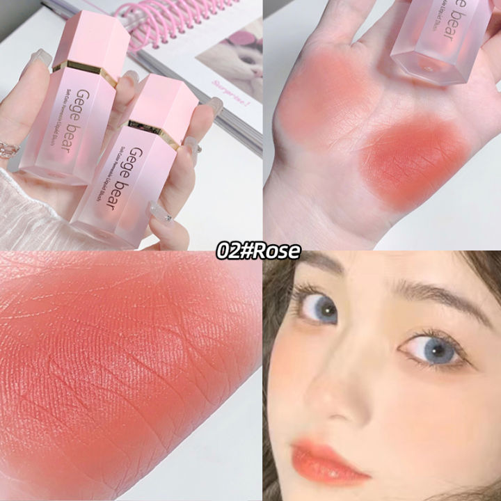 GECOMO Liquid Blush Cream 4 Colors Smooth Velvet Matte Pink Blusher