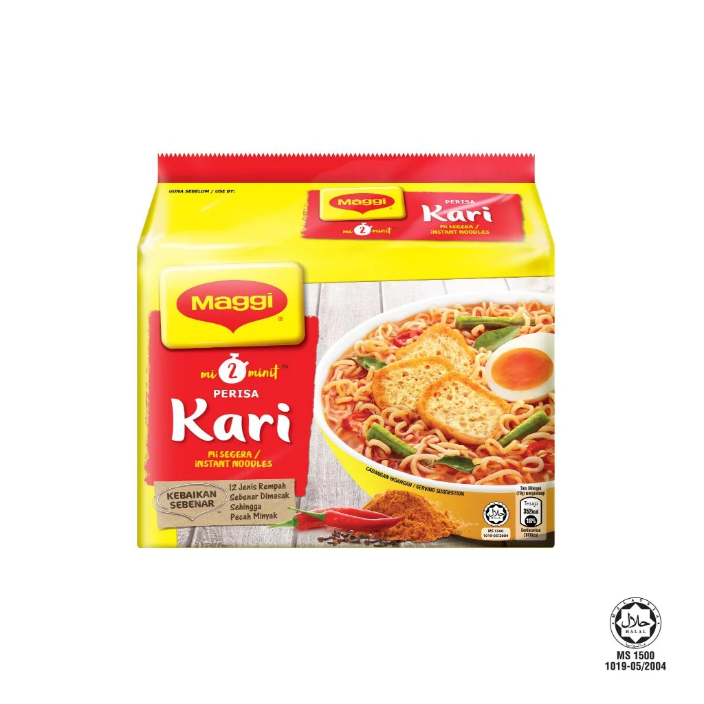 MAGGI 2-MINN Noodles Curry 79g x 5 Packs (Halal)