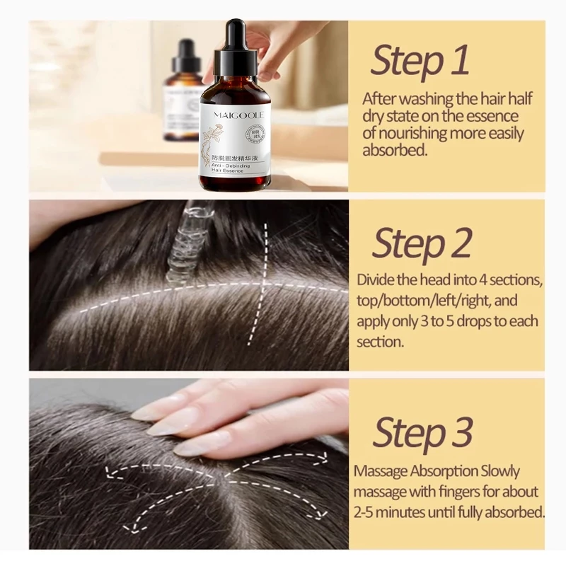 Hair Growth Serum Anti-hair Loss Ginseng Hair Tonic 60ML Ginger Nourishes Scalp Strengthen Hair Roots Reduce Hair Loss