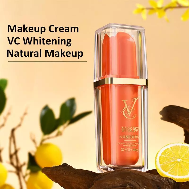 Lazy Tone-Up Cream 30g, 5X Vitamin C Brightening Concealer & Hydrating Natural Look Makeup Base