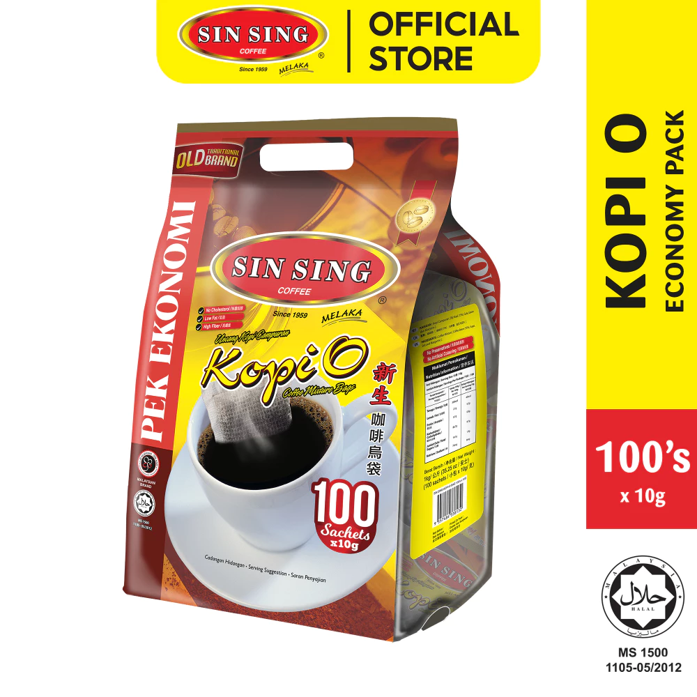 SIN SING Kopi O Uncang Kopi Campuran (100's x 10g) / CAP TUPAI Kopi O Uncang Kopi Campuran