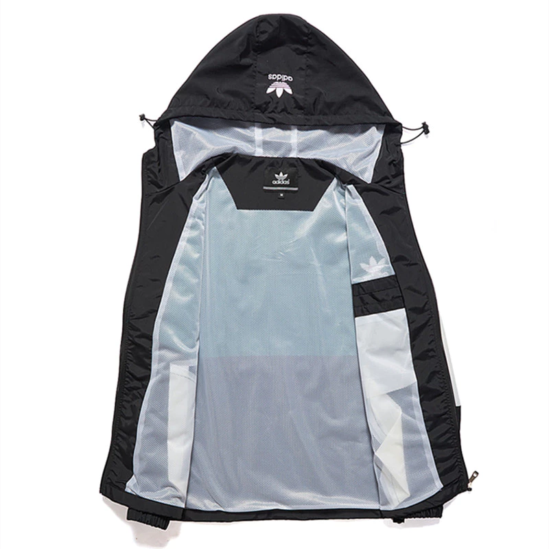 Embroidered Logo Adidas 100%Original Mesh Inner Lining Couple Jackets Jacket for Women Plain Jacket with Zip Bomber Jacket Windbreakers