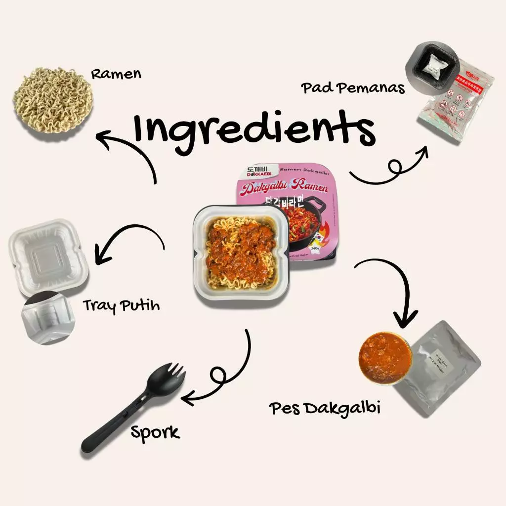 DOKKAEBI Halal Ramen Dakgalbi Jajangmyeon Kimchi Ramen Self-Heating Korean Ramyeon Instant Food