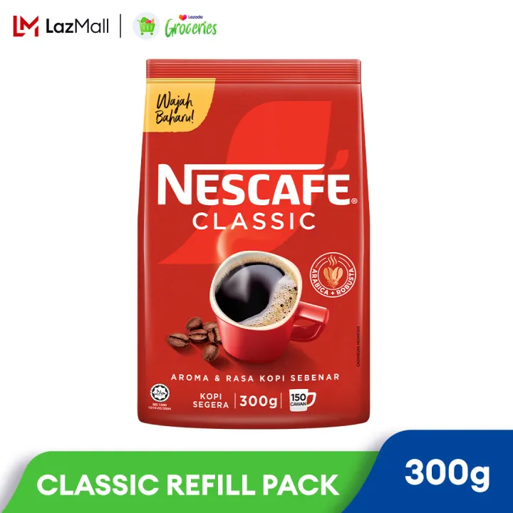 Nescafe Classic 300g Refill Pack, Instant Coffee Powder Made From A Signature Blend of Robusta & Arabica Beans