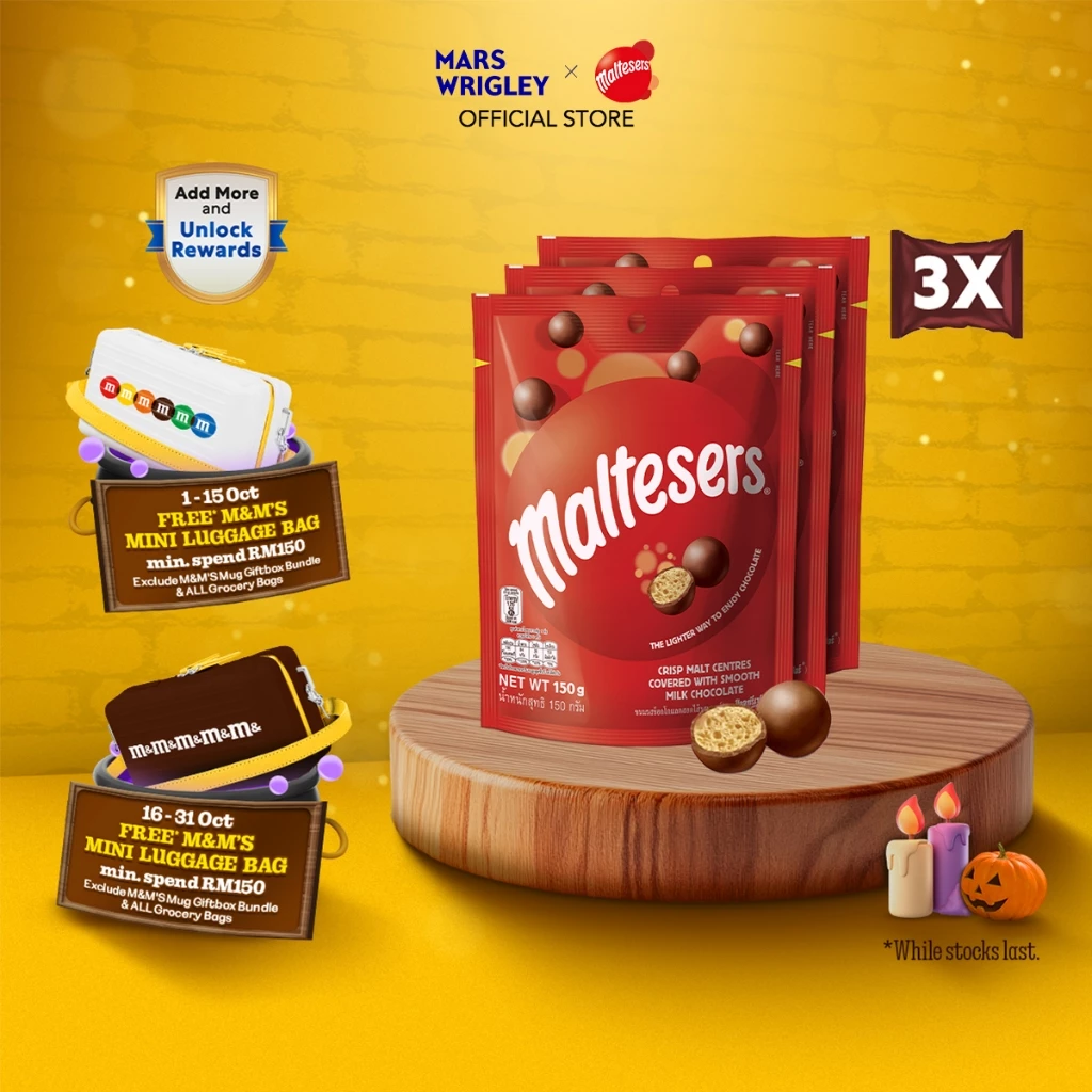 (Bundle of 3) Maltesers Milk Chocolate Share Bag 150g Chocolate - Crispy