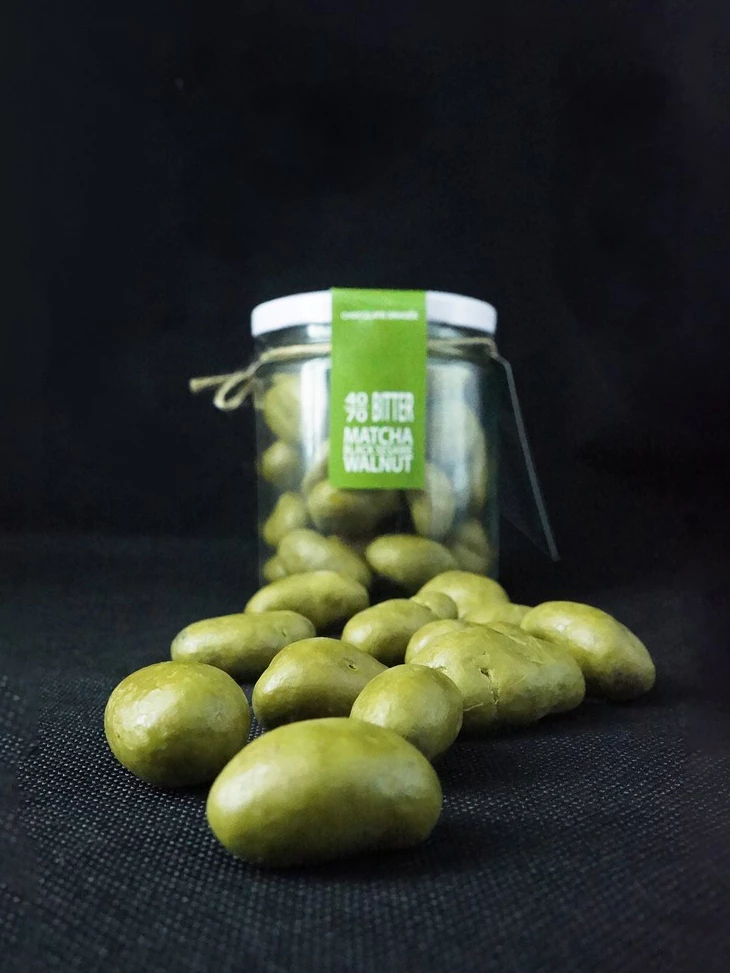 Lemistry 40% Low Sugar Matcha Black Sesame with Walnut Dragées Cocoa Nut Snacks Chocolate Food
