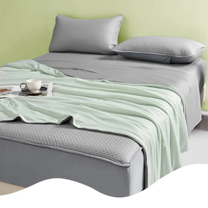 1pc Cool Ice Silk Air Conditioning By Summer Cool By Thin Quilt Summer By Single Student Dormitory Double Bed