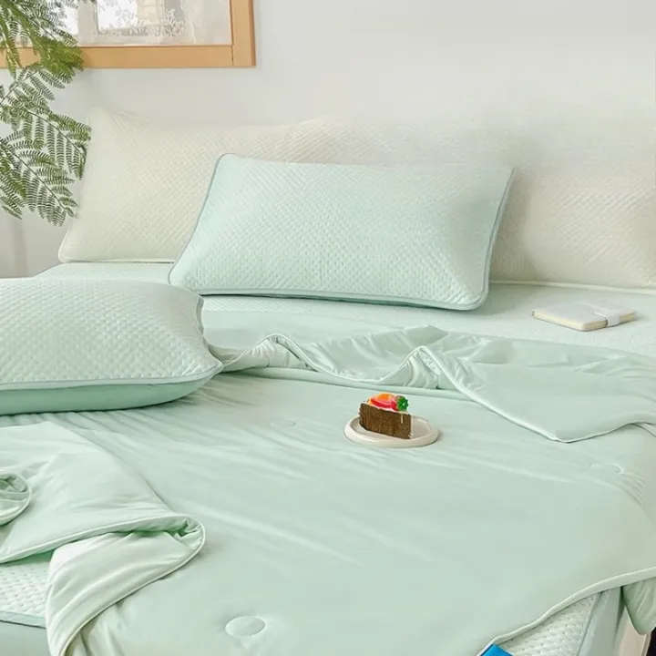 1pc Cool Ice Silk Air Conditioning By Summer Cool By Thin Quilt Summer By Single Student Dormitory Double Bed