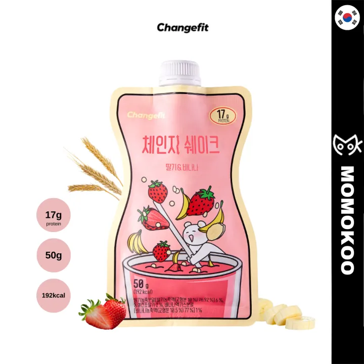 Diet Shake Strawberry Banana High Protein Drink Meal Nutrition Supplement Food (50g)