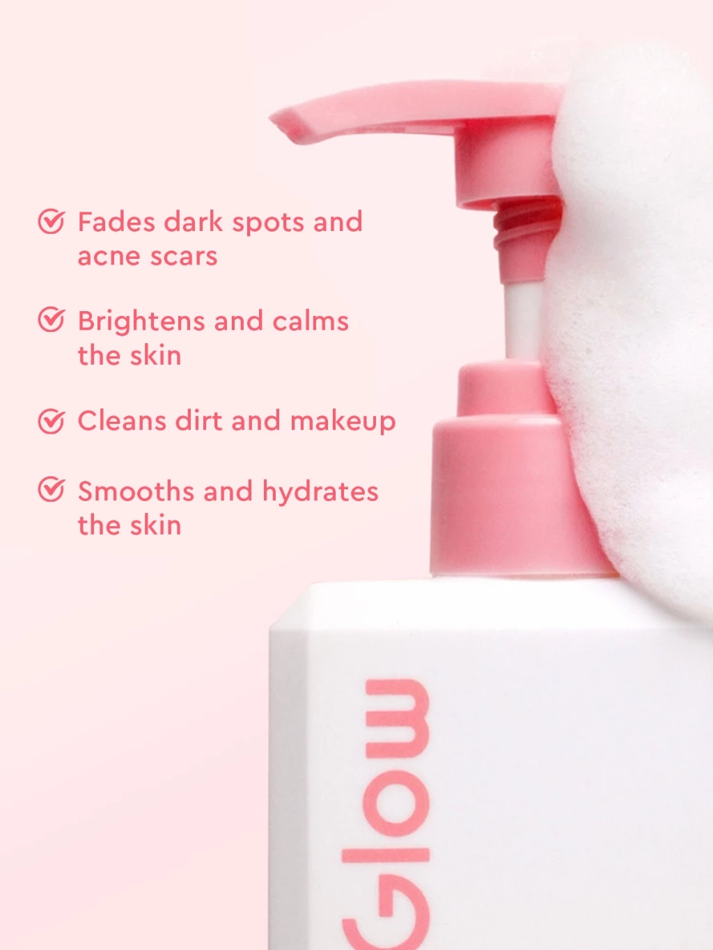 Glad2Glow Milk Amino Acid Gentle Cleanser Face Wash Brighten Hydrating pencuci muka skincare facial wash Oil Control