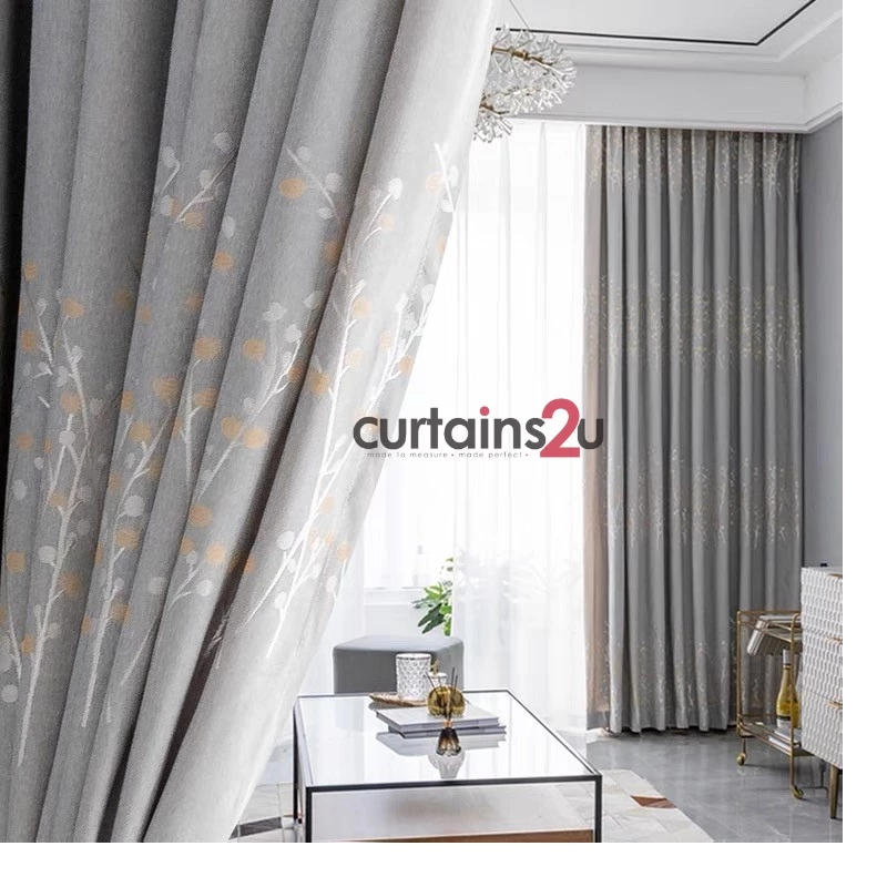 Euro Money tree Design dim out curtains ready-made for Sliding & Window