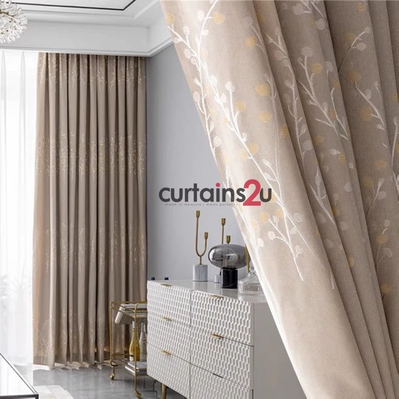 Euro Money tree Design dim out curtains ready-made for Sliding & Window