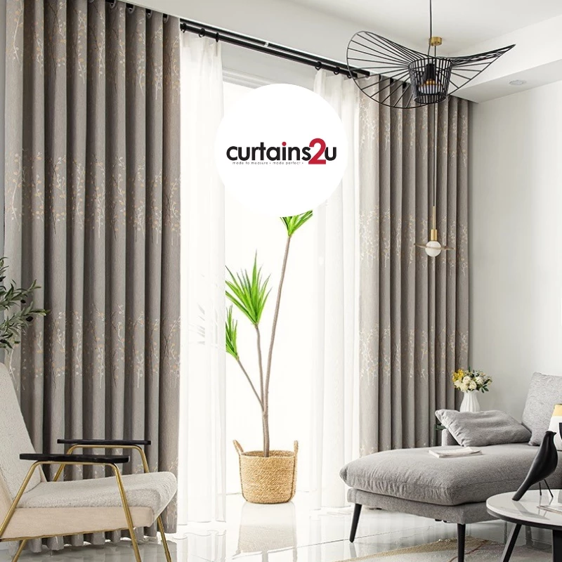 Euro Money tree Design dim out curtains ready-made for Sliding & Window