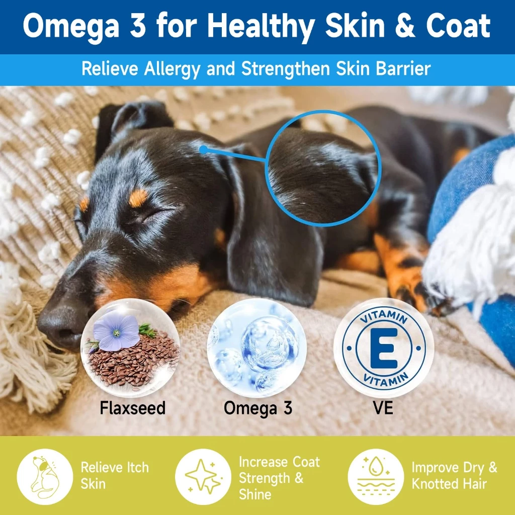 Popoo Multivitamin Supplement 22 in 1 for Dog Overall Health Support Dog Vitamin Treats 120 Softgels