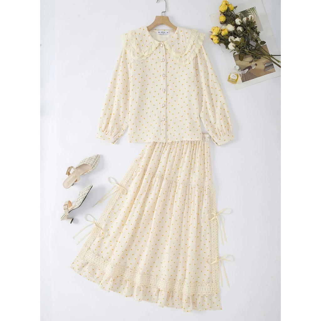 LALEESA Set Elizabeth Whimsy Blouse And Skirt Muslimah Set Wear