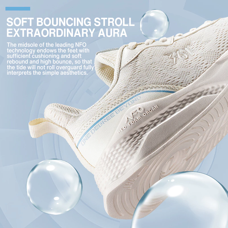 361 Degrees Women's Running Sports Shoes Mesh Breathable Light Outdoor Casual Sneakers Female 682116701F