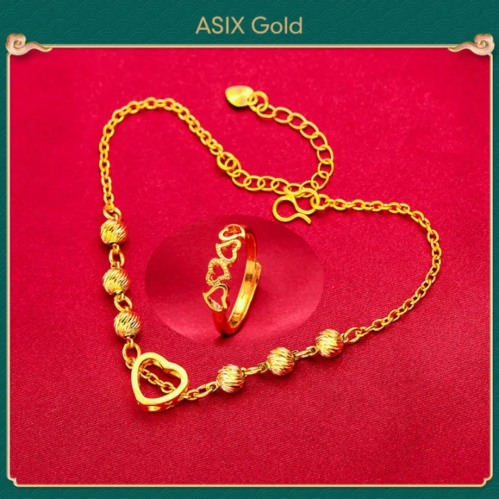 ASIX GOLD Emas 916 Original Lelong Gelang + Cincin