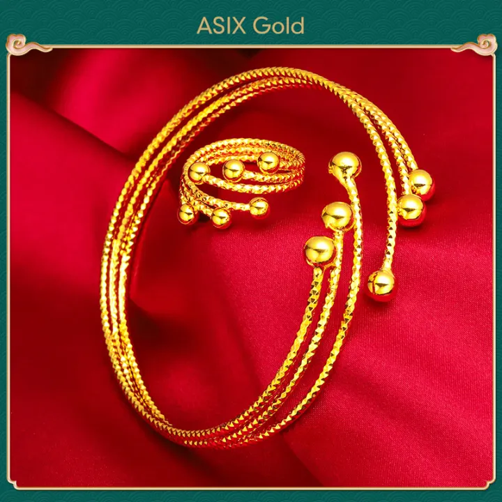 ASIX GOLD Emas 916 Original Lelong Gelang + Cincin