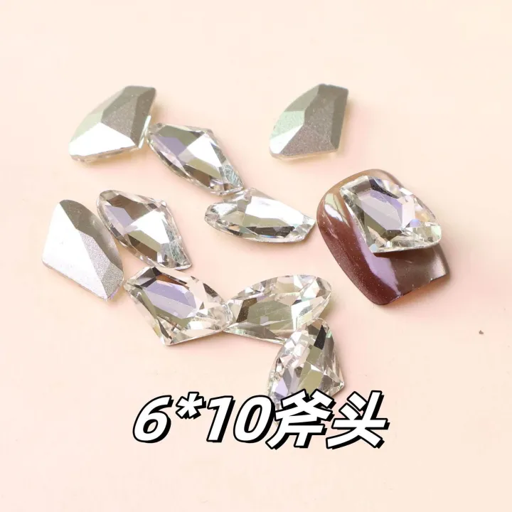 3D Rhinestones Mix Design 6pcs Heart Crystal Charms Diamond Jewelry Gem Nail Art Decoration