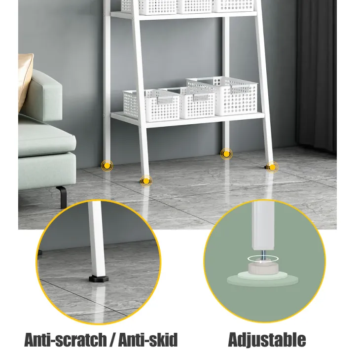 WAROOM 4/5 Tier Trapezoidal Shelves Storage Rack Metal BookShelf Home Rack Kitchen Rack Rak Serbaguna Rak Buku Rak Besi