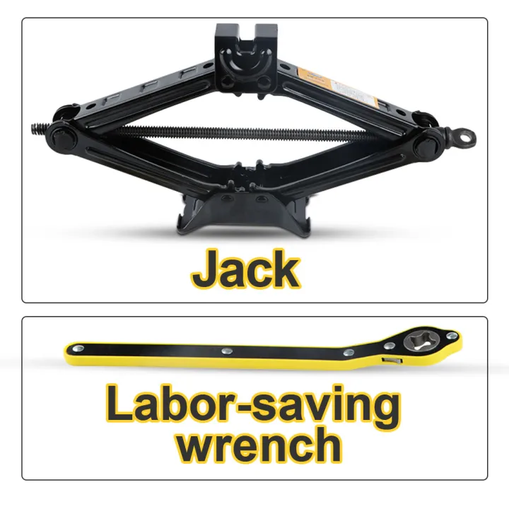 1.0 1.5 2.0 Ton Jack Car With Labor-Saving Wrench Crank Car Tire Changing Wheel Nut/Bolt Jack Hydraulic for All Cars