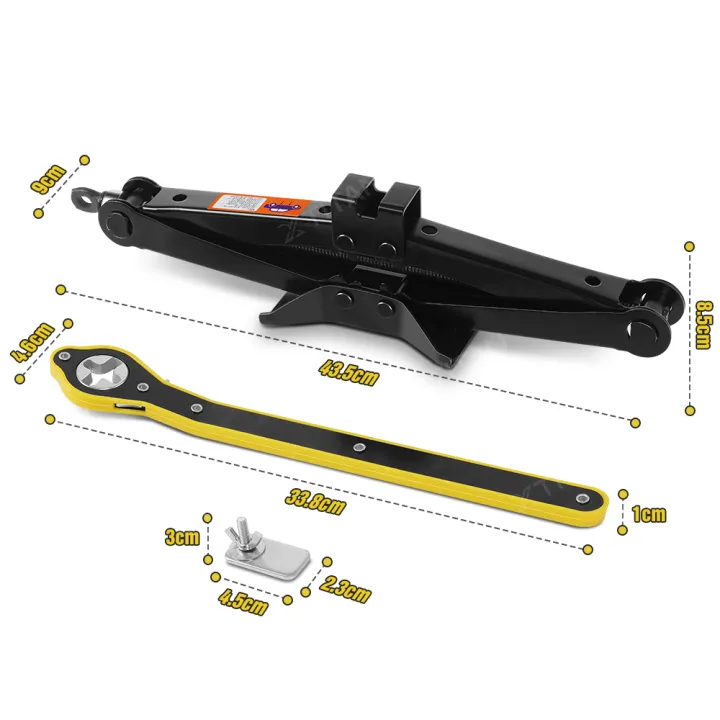 1.0 1.5 2.0 Ton Jack Car With Labor-Saving Wrench Crank Car Tire Changing Wheel Nut/Bolt Jack Hydraulic for All Cars