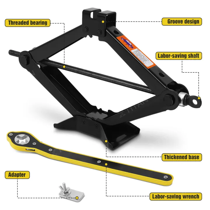 1.0 1.5 2.0 Ton Jack Car With Labor-Saving Wrench Crank Car Tire Changing Wheel Nut/Bolt Jack Hydraulic for All Cars
